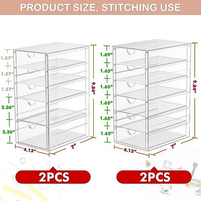 caktraie Desk Organizers And Accessories With 22 Drawers, 4 Pack Office Desktop Drawers, Plastic Makeup Organizer Containers Bins With Drawers Desk Organization, Bathroom Organizers Storage Case Box - size: 22 Drawers