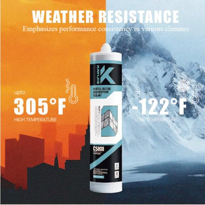 Silicone Caulk & Sealant Clear, Waterproof Silicone Sealant, Shrink & Crack Proof, Silicone Caulking for Kitchen, Bathroom, Interior & Exterior Use, 10.1 FL OZ/300ML