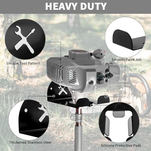 Upgraded Trimmer Rack Wall Mount - 8" Heavy Duty Weed Eater Hanger for Garage Wall, Garden Power Tool Holder Organizer Hooks for Grass Trimmer, Hedge Trimmer, Leaf Blower and Chainsaw, Black, 3 Pack - color: Black-3Pack