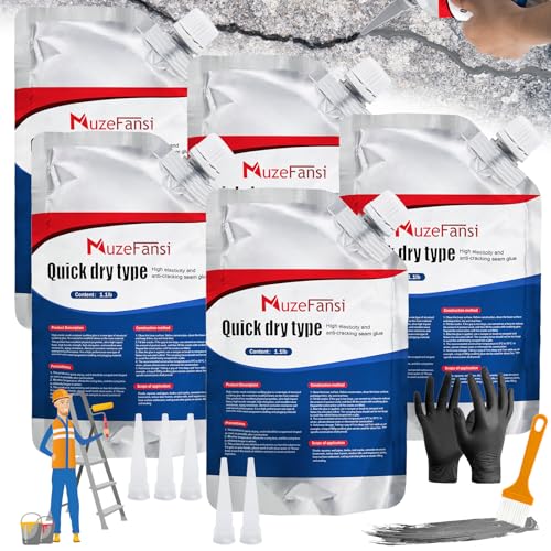 Concrete Crack Filler, Concrete Crack Repair Sealant, Weather-Resistant Crack Caulking Glue, Fast-Drying Crack Repair Adhesive for Slabs, Sidewalk, Foundation & Garage – Indoor Outdoor Use (5 Pack) - style: 5 Pcs,5.5LB