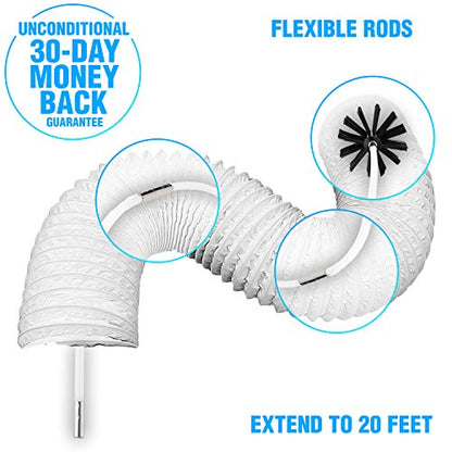 The Professional Dryer Vent Cleaner Kit -(20-Feet) Innovative Lint Remover Reusable Strong Nylon| Flexible Lint Brush with Drill Attachment for Faster Cleaning - size: 20 feet