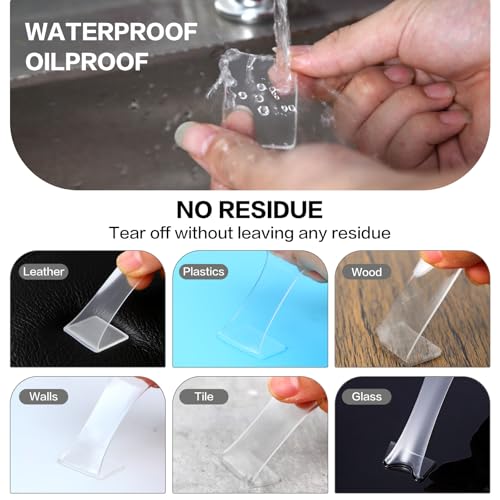 48PCS Nano Double Sided Adhesive Pads,Waterproof No Damage Removable Heavy Duty Mounting Tapes,Clear Residue-Free Strong Sticky Pads for Walls,Hanging Pictures, DIY Craft Home Office