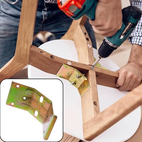 4pcs Table Leg Corner Brackets Metal Surface Mount Corner Braces Gold Furniture Support for Table Aprons Desk Leg Shelf Frame