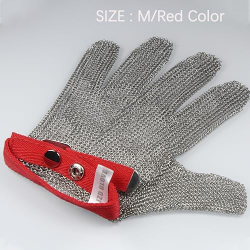 JZD stainless steel gloves, cutting resistant gloves, 304 stainless steel wire, anti cutting gloves - size: Small
