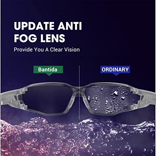 Safety Glasses Anti-Fog Lens,Adjustable Frames Eye Protection Goggles For Men Women - color: Red