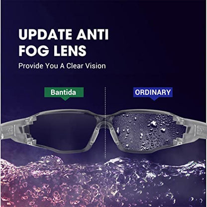 Safety Glasses Anti-Fog Lens,Adjustable Frames Eye Protection Goggles For Men Women - color: Red