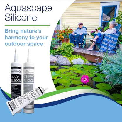 Aquascape Black Silicone Sealant – Fish-Safe Waterproof Silicone for Ponds, Aquariums, Terrariums, and Home Repairs, 4.7 oz Tube, 22010 - color: Black, size: 4.7-ounce / Black