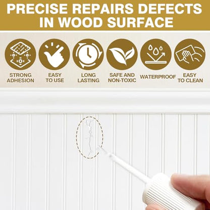 AstraVox Wood Touch Up Paint, 1.5 Oz White Paint for Wood Repair Scratches, Spots and Chips, Strong Adhesion Waterproof Quick Dry for Doors Tables Furniture Kitchen Cabinets Dressers - color: White001