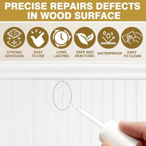 AstraVox Wood Touch Up Paint, 1.5 Oz Black Paint for Repair Scratches, Spots and Chips, Strong Adhesion Quick Dry Touch Up Paint Pen for Wood Doors Tables Furniture Kitchen Cabinets Dressers - color: Black001