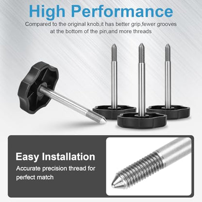 4 pcs Long Soft Top Door Surround Knob with Pin Compatible with for Jeep Wrangler TJ/JK 1997-2018 Soft Top Window Frame Knob Screws Bolts - size: Long 4 PCS