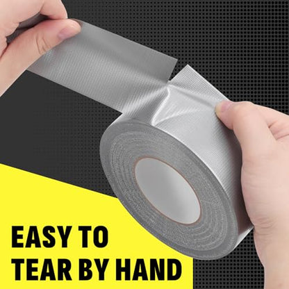 24 Pack Duct Tape Heavy Duty Waterproof, Silver Duct Tape Bulk 1.88 Inch X 90 Ft, Strong No Residue,Tear by Hand,Multi-Use for Indoor & Outdoor Repairs, Industrial, Professional Use