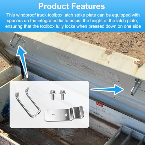 71061PK Latch Strike Plate for Weather Guard Tool Box Locks, Truck Bed Box Latch Lock Striker Plate Hardware Kit