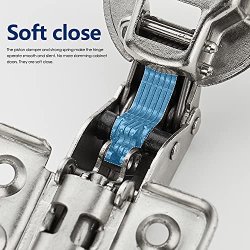 Ravinte 4 Pack 2 Pairs European Kitchen Cabinet Hinges Soft Close Half Overlay Cabinet Door Hinges Heavy-Duty Frameless Adjustable Concealed Cabinet Cup Hinge - size: Half Overlay