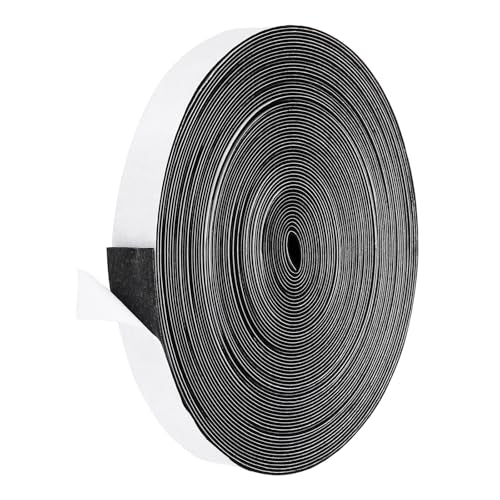 PATIKIL Weather Stripping Door Seal Strip, 1 Inch x 1/16 Inch x 66 Ft Self Adhesive Soundproof High Density Foam Tape Insulation for Door Window Air Conditioning, Black - color: Black, size: 1 Inch x 1/16 Inch x 66 Ft