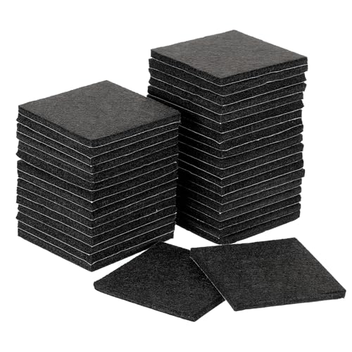 uxcell Furniture Pads, 36Pcs 2.5" - Square Self Adhesive Felt Furniture Pads, Floor Protectors for Furniture Feet Chairs Legs Hardwood Floors (Black) - color: Black, size: 2.5"