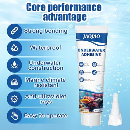 JAOJAO Aquarium Safe Silicone, Aquarium Silicone Clear Underwater Sealant Marine Waterproof Strong Adhesion Good Flexibility Underwater Bonding for Fish Tank, Pools Transparent, 120ml - color: Transparent