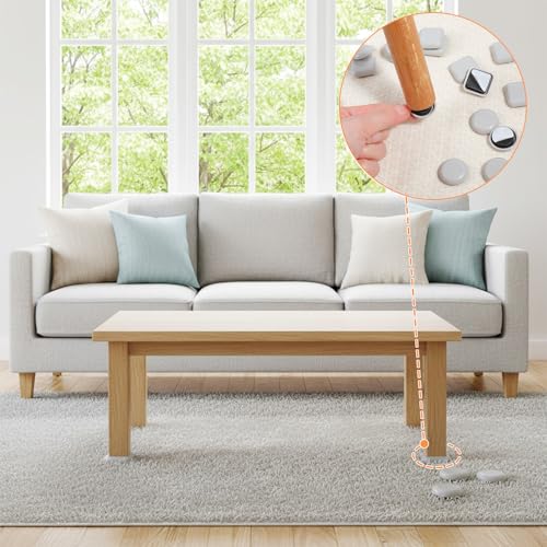 16 Pcs Self-Adhesive Stick Furniture Sliders 1 Inch Furniture Movers Self Adhesive Chair Gliders 2 Types Furnitures Moving Glides Pads Self Adhesive Gliders for Carpet Hardwood Floors(Round & Square)