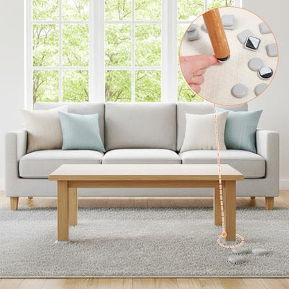 16 Pcs Self-Adhesive Stick Furniture Sliders 1 Inch Furniture Movers Self Adhesive Chair Gliders 2 Types Furnitures Moving Glides Pads Self Adhesive Gliders for Carpet Hardwood Floors(Round & Square)