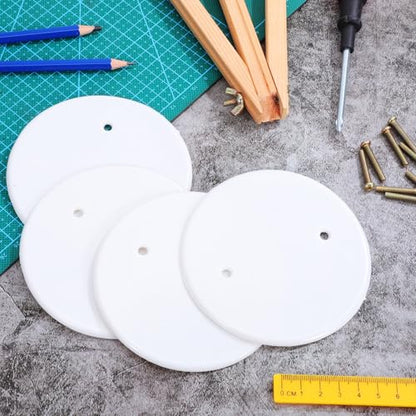 OSALADI 4 Pack Round Plastic Electrical Cover Plates Ceiling Wall Plate Covers Blank Outlet Cover for Home Electrical Box Hole