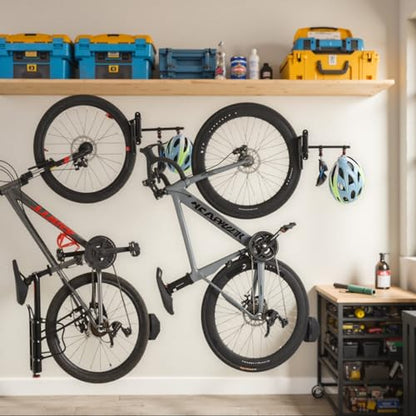 Swivel Bike Wall Mount, Bike Hangers for Garage, Space-Saving Vertical Bike Rack, Sturdy Bike Storage Rack Holds Up to 66lbs with No-scratch Protection, Easy to Install, 1 Pack - style: Type B：1 Pack