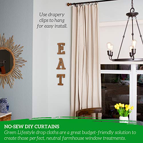 GREEN LIFESTYLE All Purpose Canvas Drop Cloths - Drop Cloth for Painting, Floor Cover, Heavy Duty Protection for Furniture & Surfaces, Reusable Painters Canvas Tarp for Renovation & Home (5x20) - size: 1 Pack - 5x20
