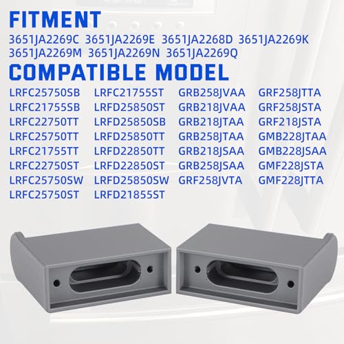 Refrigerator Door Handle Repair Kit Compatible with LG Refrigerator Door Handles Kit for 3651JA2269Q 3651JA2269G LRFD25850ST Refrigerator Fresh Doors Handles Not for Freezer Handle, 4PCS Silver