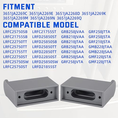 Refrigerator Door Handle Repair Kit Compatible with LG Refrigerator Door Handles Kit for 3651JA2269Q 3651JA2269G LRFD25850ST Refrigerator Fresh Doors Handles Not for Freezer Handle, 4PCS Silver