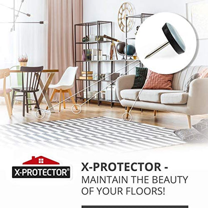 Chair Glides X-PROTECTOR – 0.75" Furniture Glides 40 pcs – Grey Nail-on Chair Sliders – Premium Chair Leg Floor Protectors – Slide Effortlessly with Leg Pads That Protect Your Floor! - size: 0.75" 40 PCS Grey