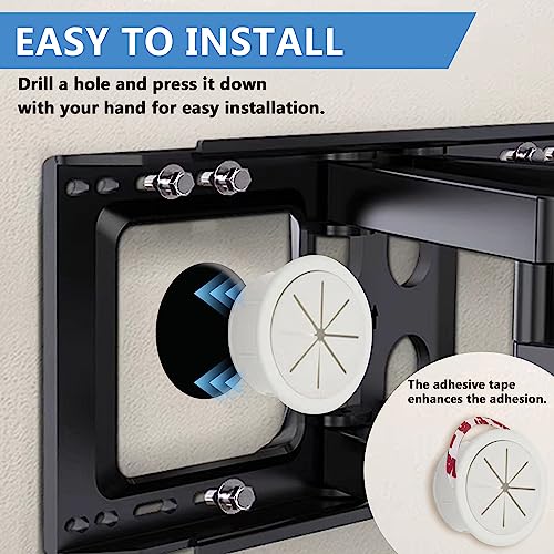 ROOWINTOO TV Cord Hider in Wall Cable Management Kit for TV, Behind Wall TV Wire Kit Cable Hider,Includes 2 Pass-Throughs and Hole Saw Drill Attachment