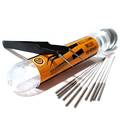 3D Printer Nozzle Cleaning Kit - 0.4mm Needles and Tweezers Toolkit - Stainless Steel Nozzle Cleaning Tool Kit - Alternative for 0.4mm Drill Bits for 3D Printer - Set of 11