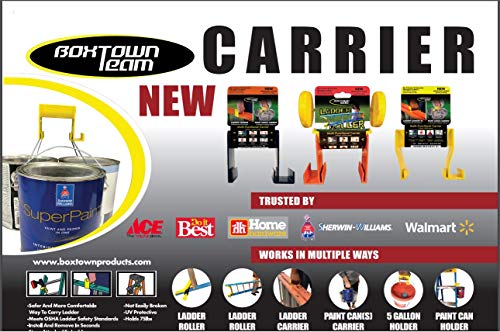 Boxtown Team Carrier (Yellow), Ladder Handle, Ladder Accessories, Drill Gun Holster, Ladder Paint can Holder, Multipurpose Tool, Multi Function Tool - color: Yellow