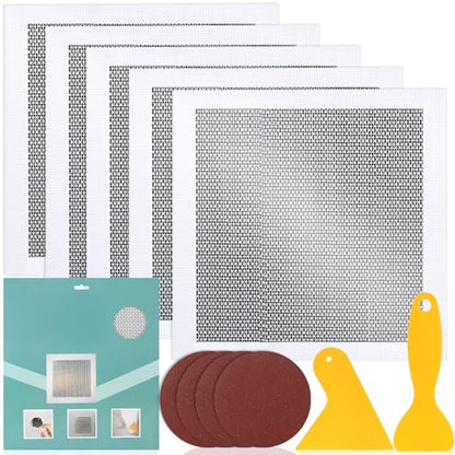 5Pcs Drywall Repair Kit Large Hole, 12 x 12in Self-Adhesive Drywall Patch Kit with Sandpapers & Scrapers, Wall Repair Patches for Big Holes & Cracks, Quick Fix for Ceiling Bathroom Wall Damage - size: 5Pcs
