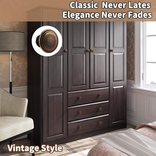 8 Pack Dresser Knobs,Kitchen Cabinet Knobs,Antique Brass Drawer Knobs,as The Replacement Knobs for Dresser,Desk,Kitchen Cupboard,Bathroom Cabinet,Vanity,Bifold Closet Door (Bronze-8 Pack)