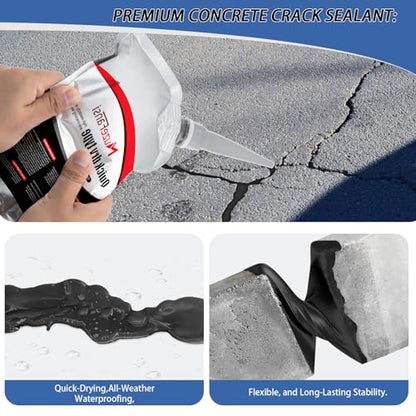 4 Pack Asphalt & Concrete Crack Filler, Fast-Dry Driveway Joint Sealant for Slabs, Patios & Pavement, Weather-Resistant Repair Adhesive - style: 4 Pcs,4.4LB