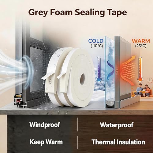 Air Conditioner Foam-2 Rolls, 1 Inch Wide X 1 Inch Thick Total 13 Feet Long, Open Cell Foam Insulation Weather Seal (6.5ft x 2 Rolls) - color: White, size: 1" (W) x 1" (T) x 13' (L)