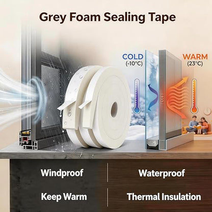 Air Conditioner Foam-2 Rolls, 1 Inch Wide X 1 Inch Thick Total 13 Feet Long, Open Cell Foam Insulation Weather Seal (6.5ft x 2 Rolls) - color: White, size: 1" (W) x 1" (T) x 13' (L)