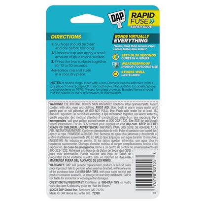 Rapid Fuse 7079800155 Purpose Adhesiv Raw Building Material, Clear, .85 ounces