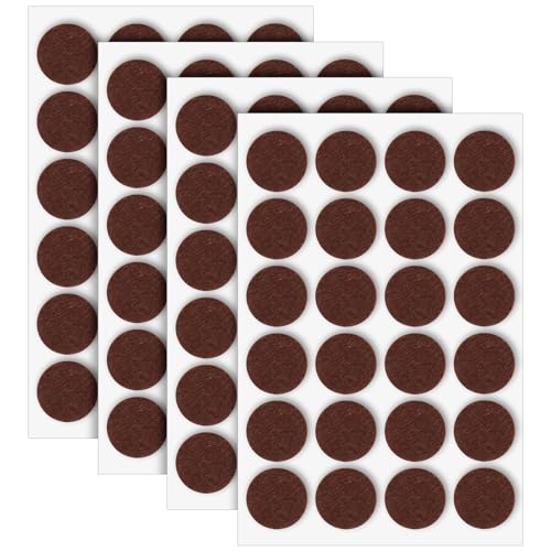 96 Pcs Self-Stick Furniture Round Felt, 3/4" Chair Felt Pads Protect Your Hardwood Floors from Furniture Scratches Moving Your Furnitures Smoothly Noise Reduction for Chairs, Tables, Couches (Brown)