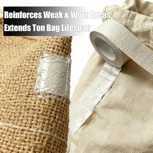 Repair Tape for Tonnage Bag, Heavy Duty Fabric Patch for Awning, RV Roof, Underbelly, Tarp, Tent, Sail, Boat Cover, Outdoor Multipurpose Extra Strong White Repair Patch for Industrial & Outdoor Use