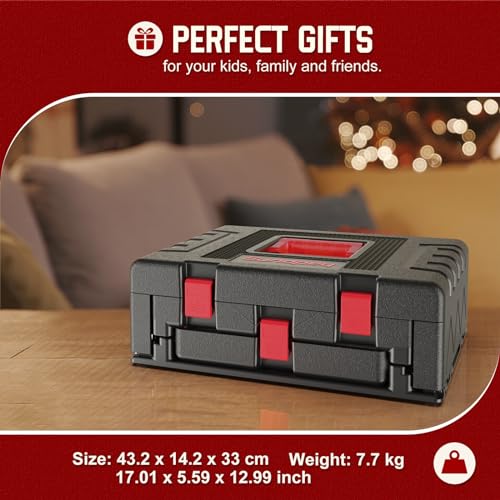 Sundpey Home Tool Kit with Drawer - 379-PCs Portable Complete Household and Auto Repair Tool Set - Hand General Basic Tool Box Storage Case - Full Basic Toolkit for Handyman & Diyer & Homeowner Red - color: Red