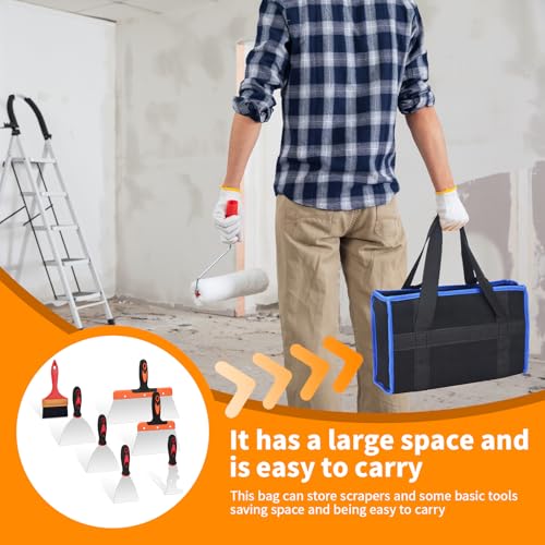 8 PCS Drywall Knife Set, Drywall Hand Tool Kit, Putty Knife in 6 Different Sizes, Brush and Organizer Bag, Spackle Tool Kit for Joint Taping, Finishing, Patching