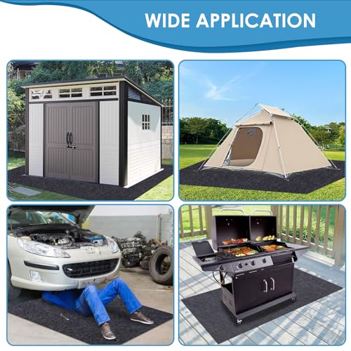 Garage Floor Protection Mat (7'5" x 17') uitable for garages, Oil Spill Prevention, Waterproofing, and Protection of Floor Surfaces(Includes Double Sided Tape Rolling Creeper Mat) - size: 7'6" x 17'