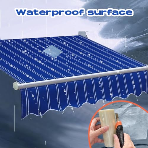 5 in x 39FT RV Awning Repair Tape Kit – Heavy Duty Waterproof Tear Repair Patch for Tarp, Canvas, Tent, Fabric, Canopy, Boat Covers, Sail – Clear Reinforced Fiberglass Repair Tape - size: 5IN×39FT