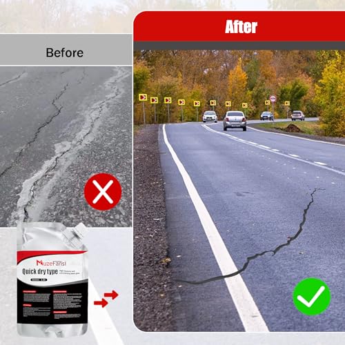 Asphalt Crack Filler, Crack Repair Sealant, Driveway Crack Sealer for Asphalt & Blacktop, Fast-Drying, Weather-Resistant, Easy to Apply Pavement Repair Sealant(4 Pcs,4.4LB) - style: 4 Pcs,4.41LB