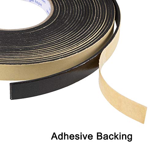 uxcell Sealing Foam Tape 15mm Wide 2mm Thick 10m/32.8ft Long, EVA Self Adhesive Weather Strip for Window Door Insulation - size: 15mmx2mmx10m