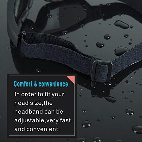 Viriber Unisex Motorcycle Goggles - Transparent, Adjustable, Scratch-Resistant Lens, UV 400 Protection, Anti-Collision - color: Transparent