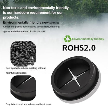 3/8 Inch Cable Grommet (10mm) – 12 Pcs Flexible Rubber Hole Covers for LED Lights, Electronics Panel, Small Wire Routing (Black) - size: 12pcs 3/8” (10mm)