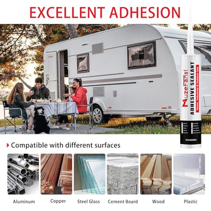 RV Roof Sealant, 2 Packs Non-Leveling Lap Sealant for RV Roofs - Non-Sag Silicone Caulk Waterproof Flexible Sealants for Campers Exterior Repairs, Trailers, Windows, Vents, White - style: 2 Packs Non Leveling