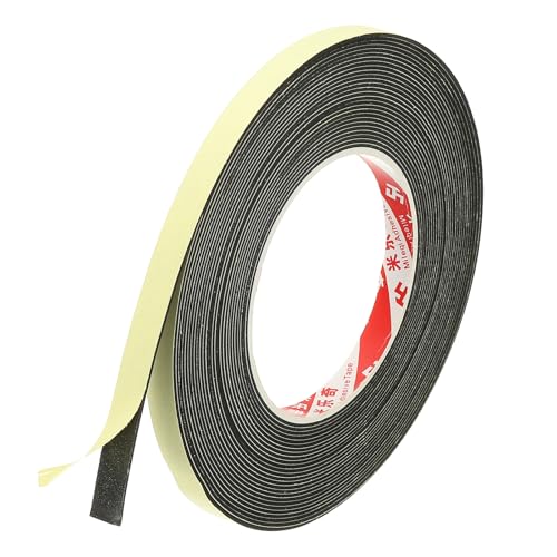 PATIKIL 3/8 Inch x 33 ft Weather Stripping Door Seal Strip, 1mm Thick EVA Self Adhesive Foam Seal Tape for Door Window Insulation, Black - size: 3/8 Inch x 33 Ft