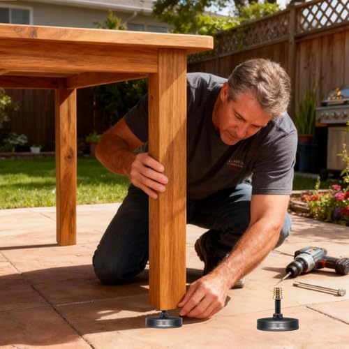 M8 Leveling Feet Heavy Duty, 2" Base Dia Adjustable Furniture Levelers with Felt Pads & Nylon Base for Workbench Cabinet Table, 1600LB Capacity Floor Protector